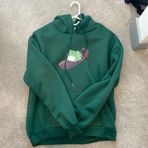 Green Frog On a Skateboard Hoodie